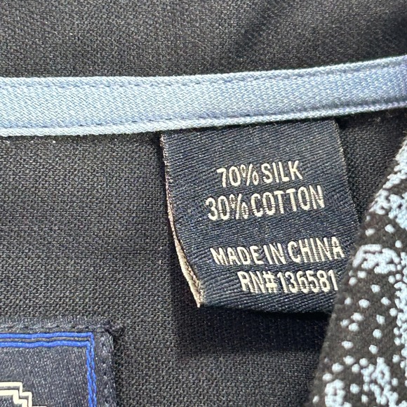 Nat Nast Shirt Mens XL Black Blue Palm Leaf Pattern Silk Cotton Button Up Casual - Picture 5 of 9